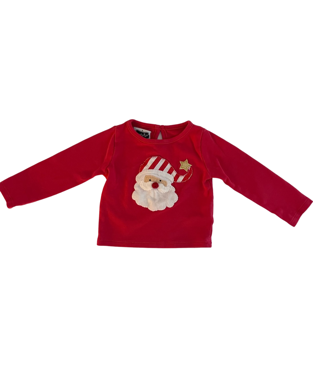 9M-12M Baby Girl MudPie Red Santa Shirt