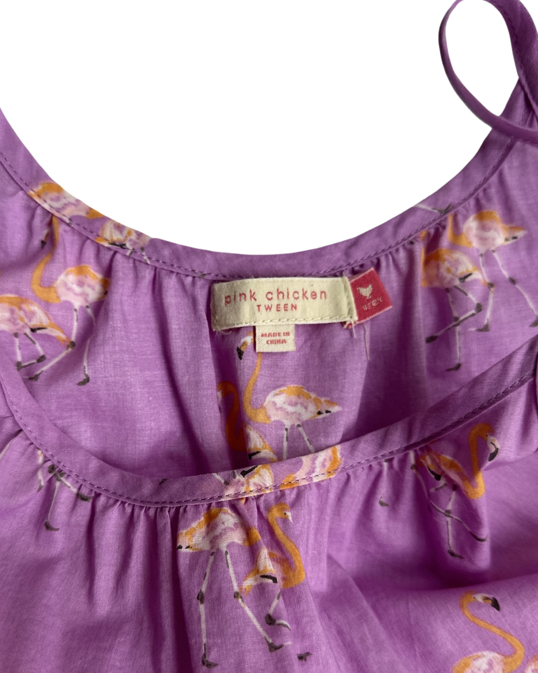 Youth Girls Size 11/12 Tween Pink Chicken Purple Pink Flamingo Sun Dress