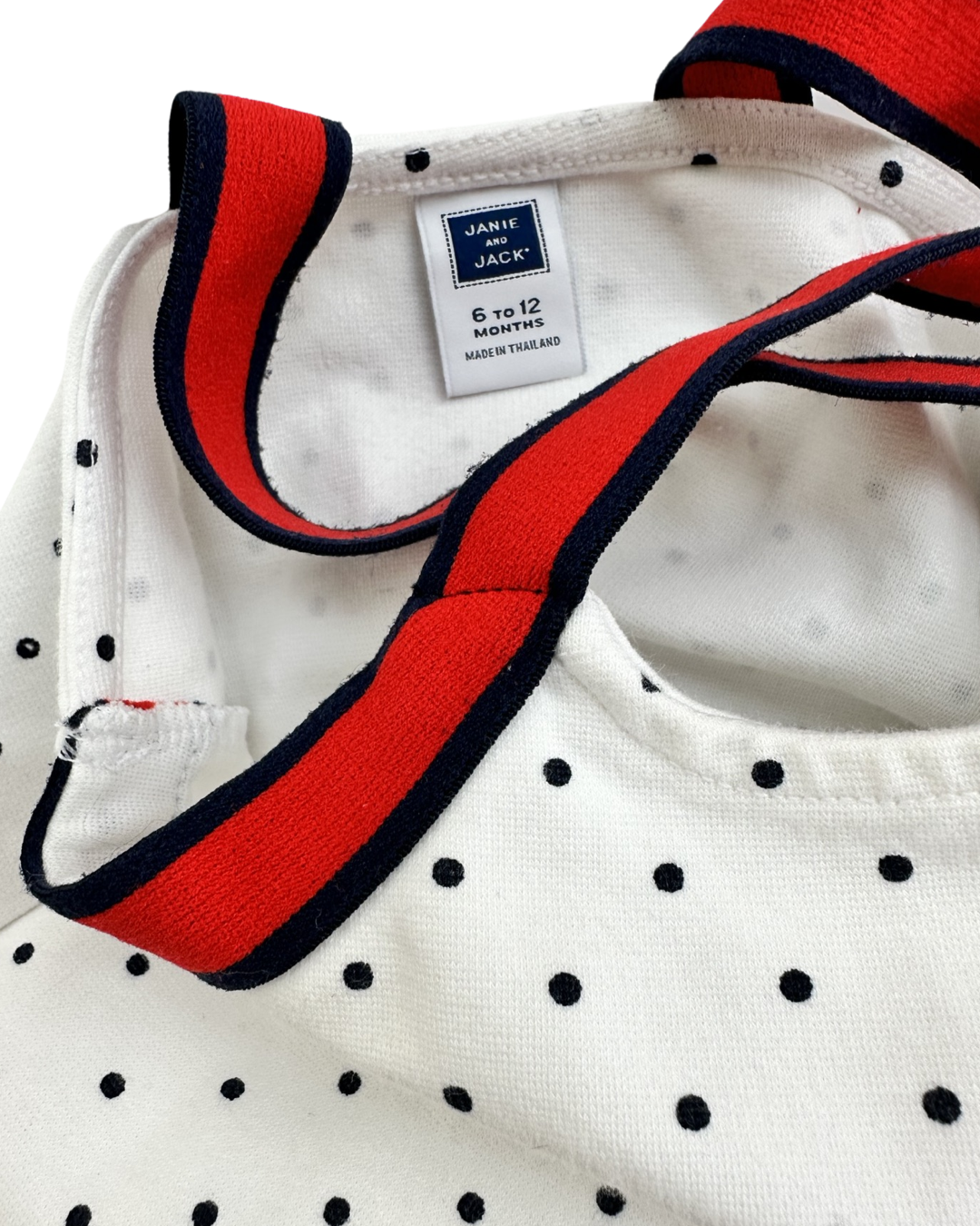 6-12M Baby Girl Janie & Jack Navy Polka Dot Dress