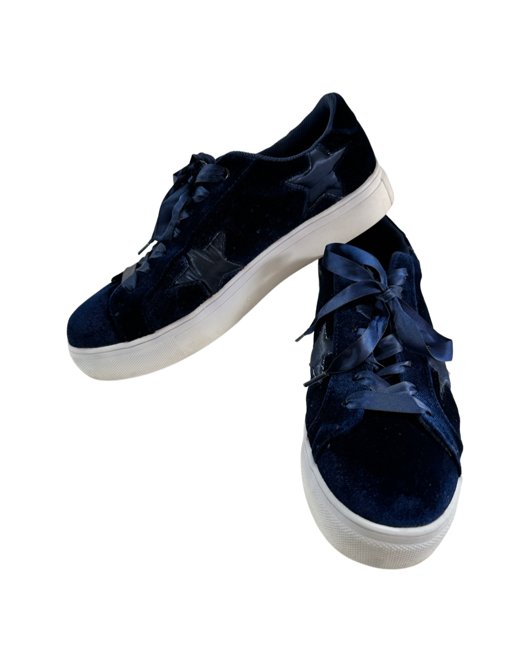 Women’s Size 10 Madden Girl Navy Velvet Starstruck Fashion Sneakers Shoes