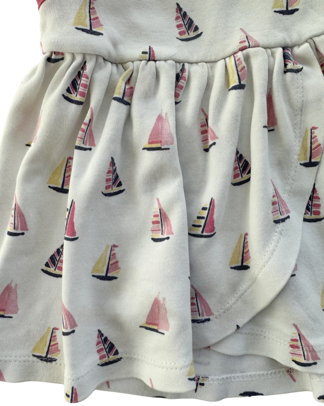 12M Baby Girl Baby Luigi White / Pink Sailboat Tunic Top