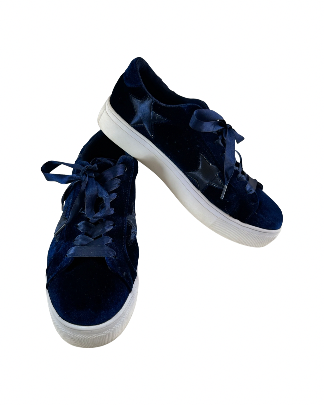 Women’s Size 10 Madden Girl Navy Velvet Starstruck Fashion Sneakers Shoes