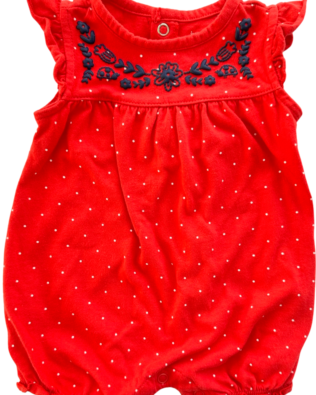 3M Baby Girl Carters Red Polka Dot Bubble Romper