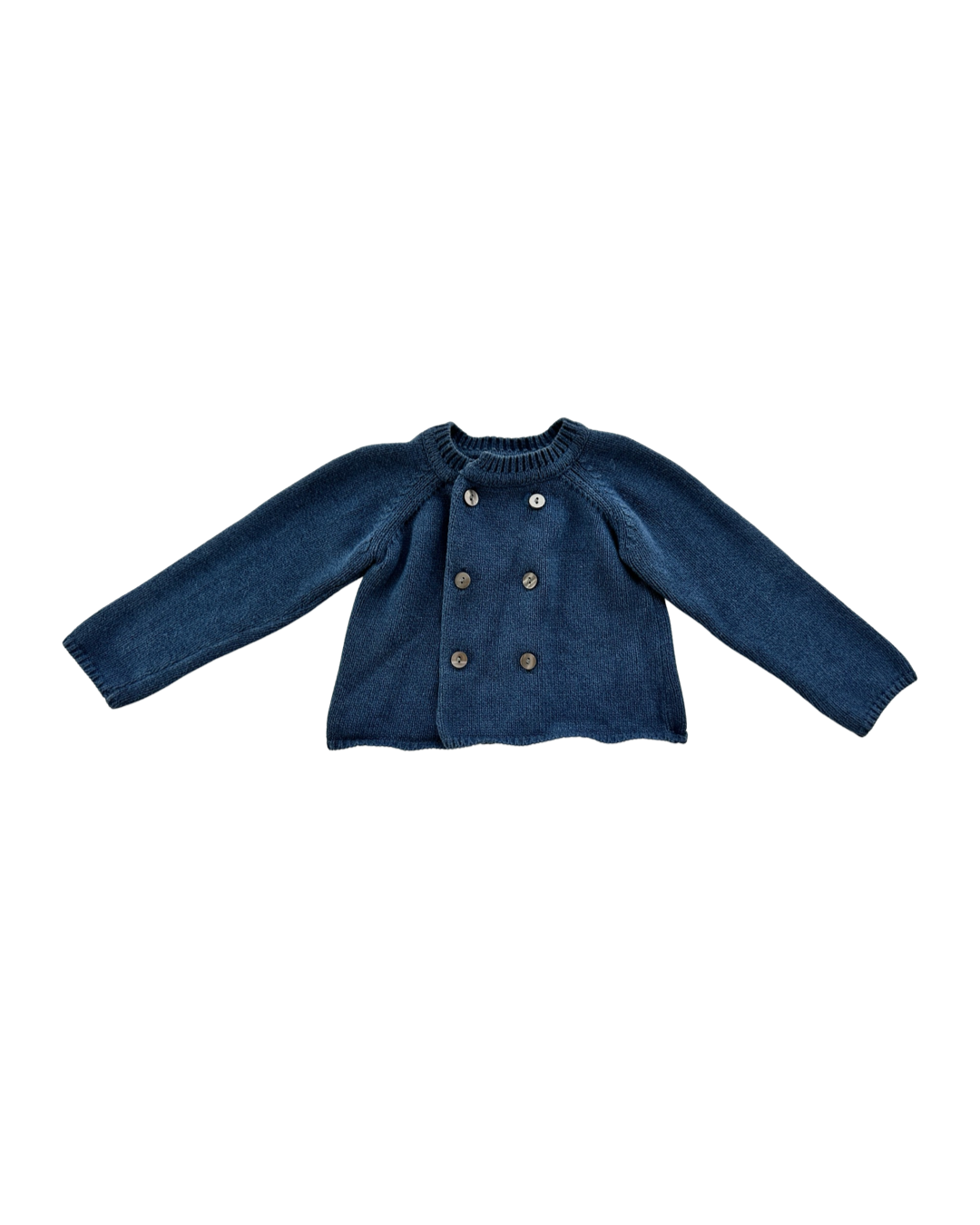 12M Baby Boy Pan con Chocolate Blue Cardigan Sweater