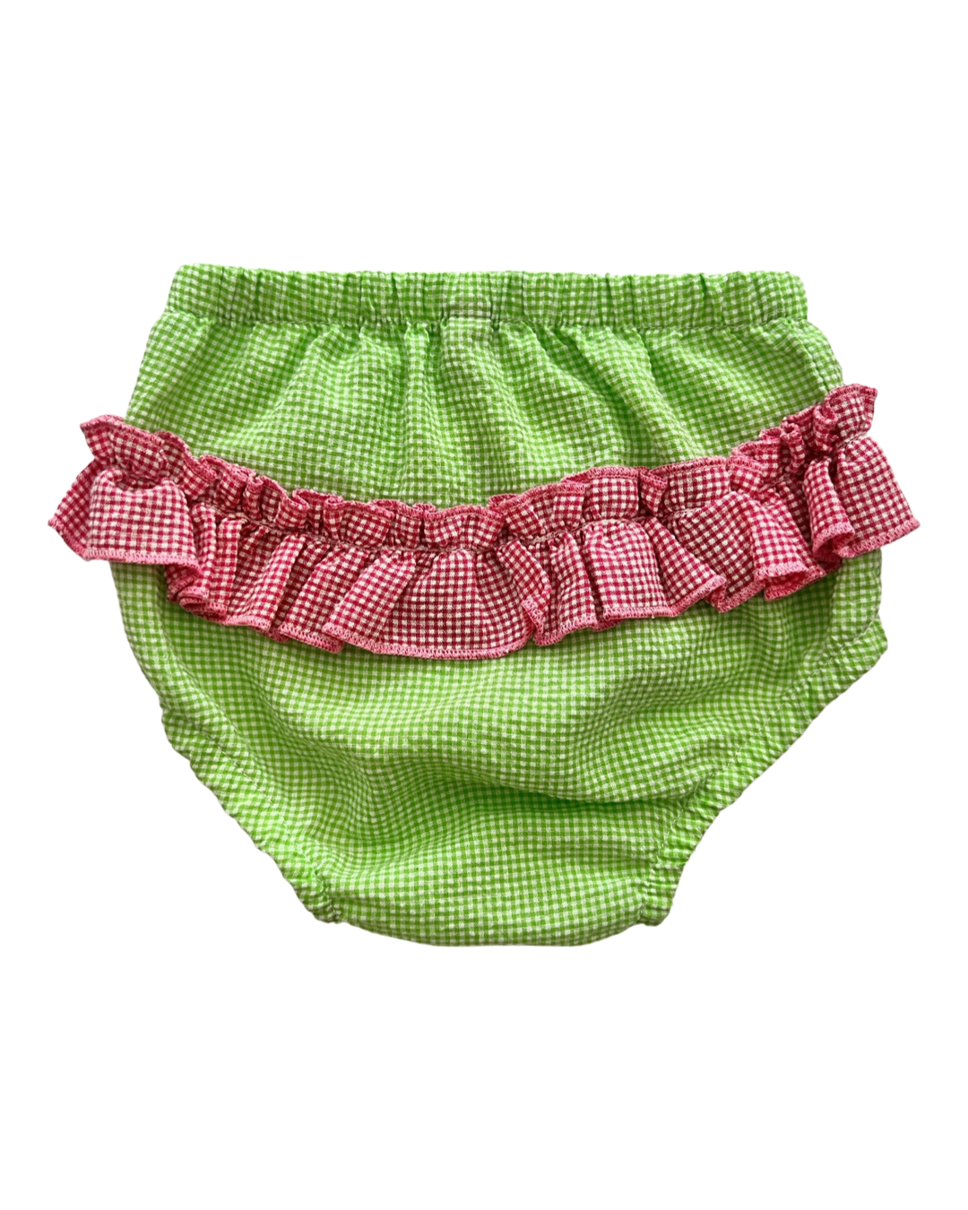6M Baby Girl Green / Pink Seersucker Bloomers Shorts