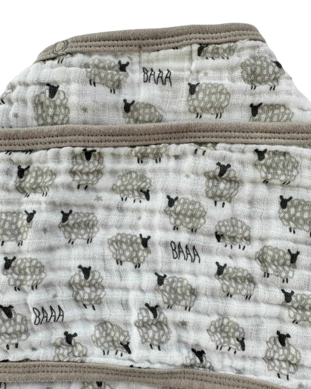 0-3M Baby Boy / Girl Mud Pie Gray Muslin Sheep Swaddle