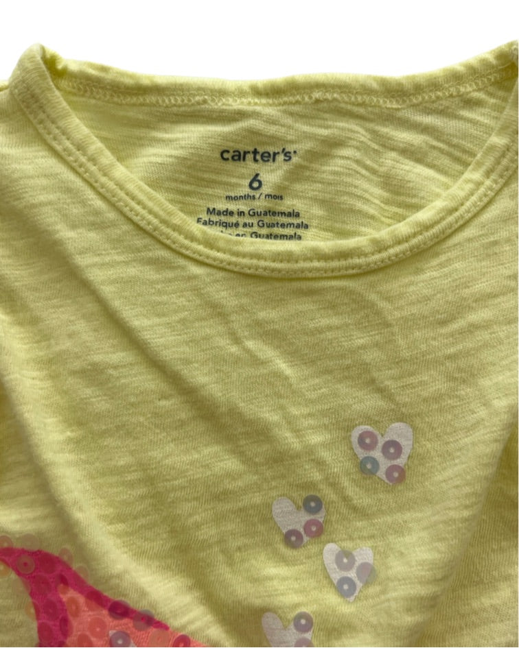 6M Baby Girl Carters Sequin Fish Top