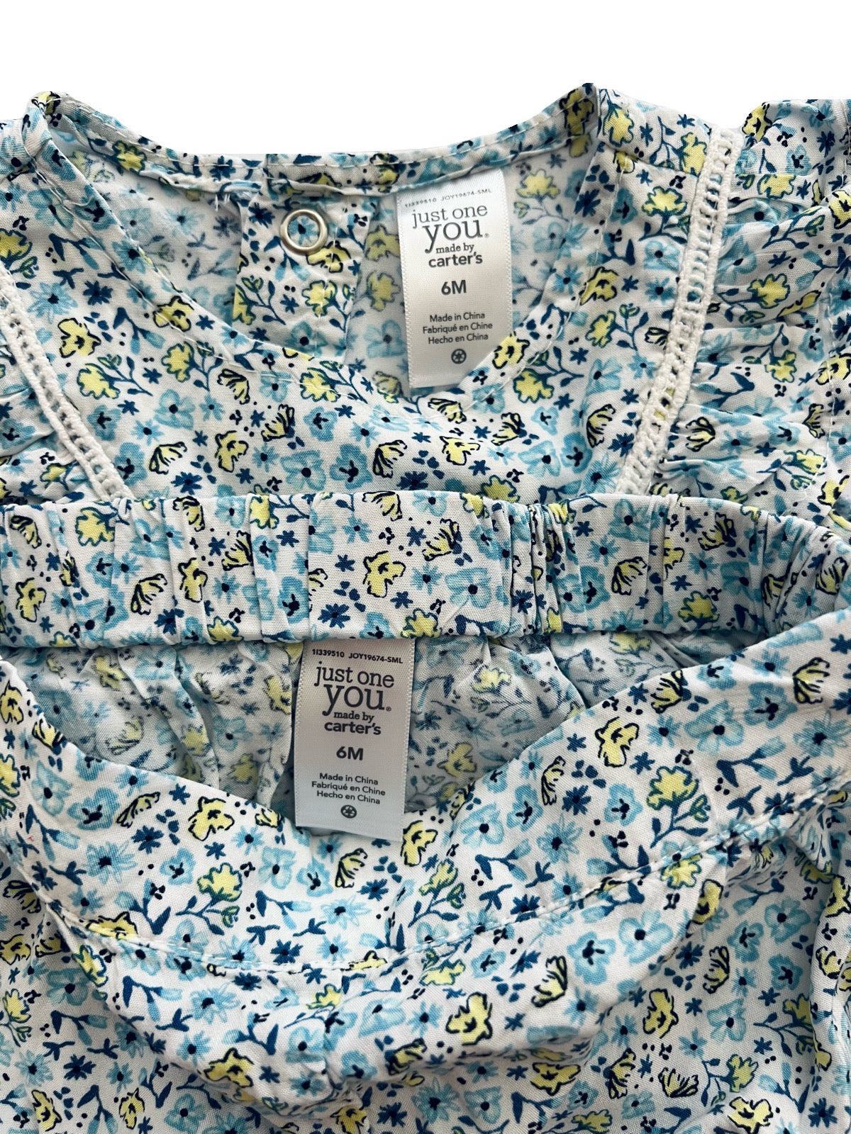 6M Baby Girl Carters Blue Floral 2PC Outfit