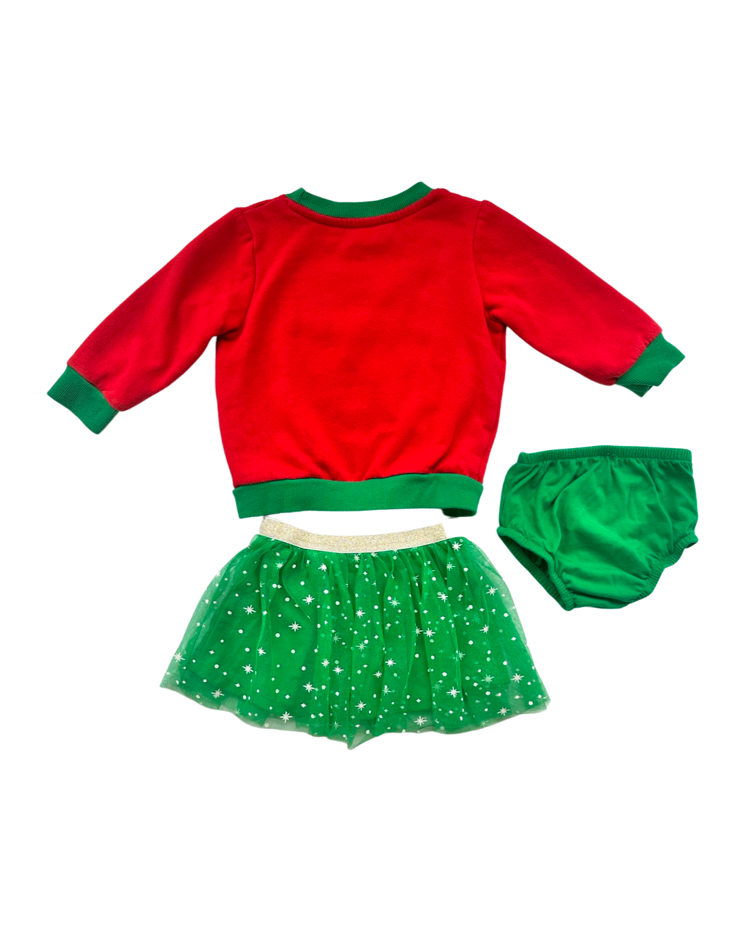 18M Baby Girl Grinch Christmas Skirt & Top