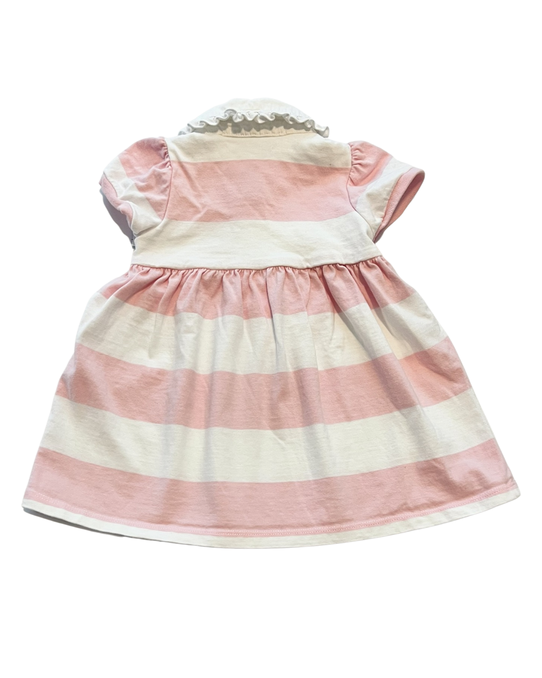 9M Baby Girl Pink & White Striped Ralph Lauren Polo Dress