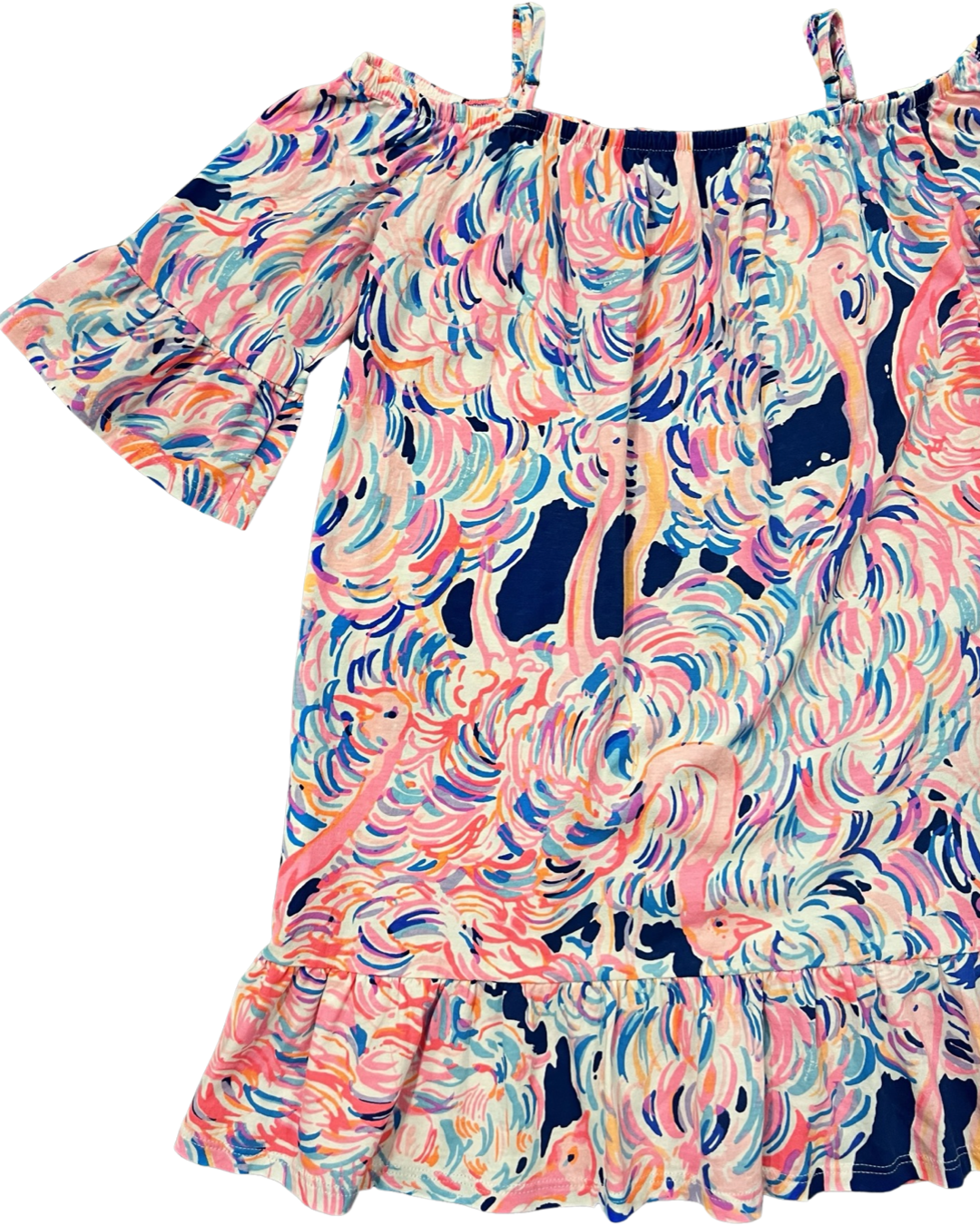 Toddler Girl size 6/7 Lilly Pulitzer Ostrich Dress Pink / Navy