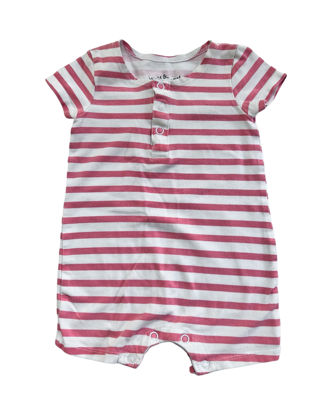 0-6M Baby Girl June & January Pink Striped Romper