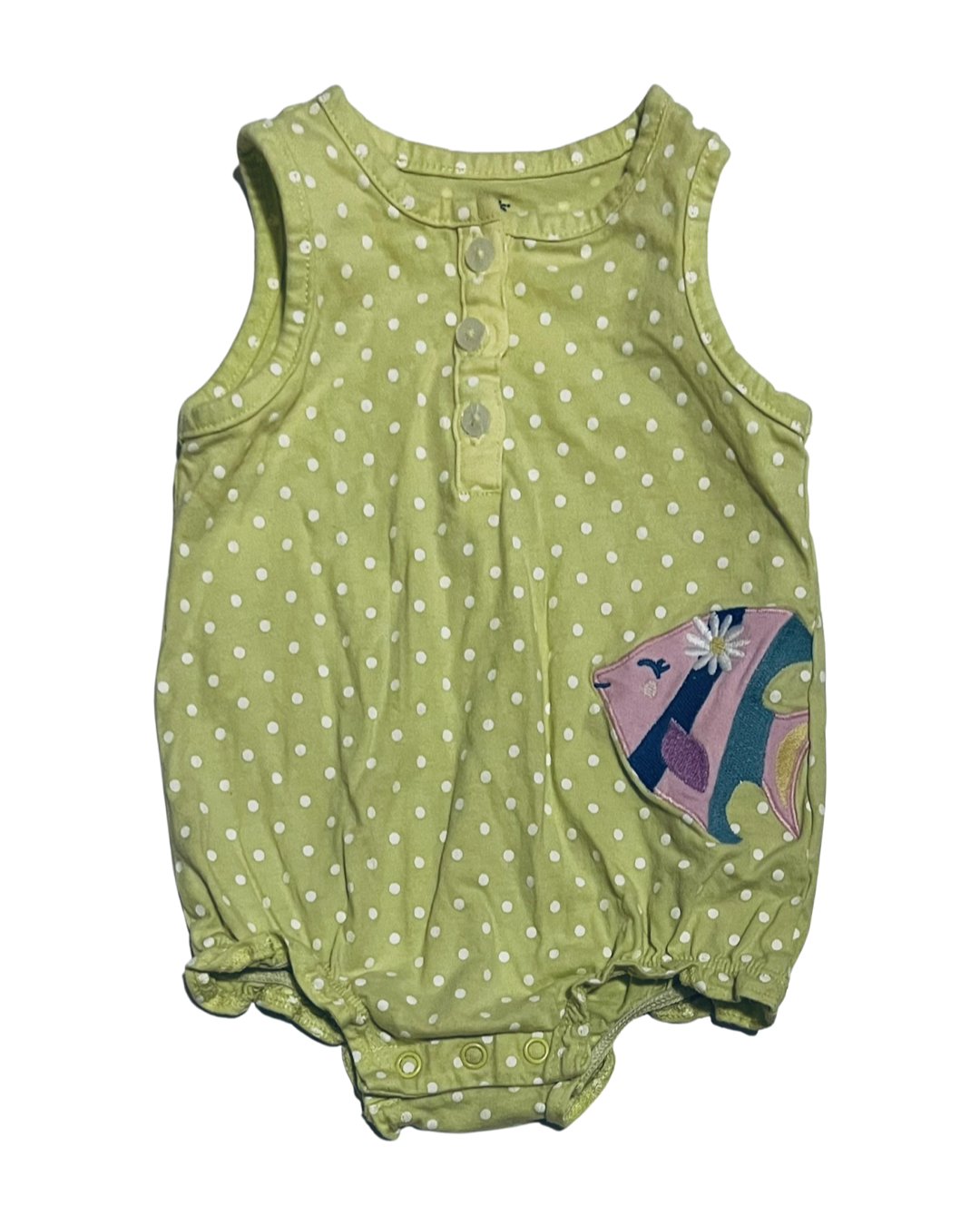 6M Baby Girl Carters Polka Dot Fish Bubble Romper