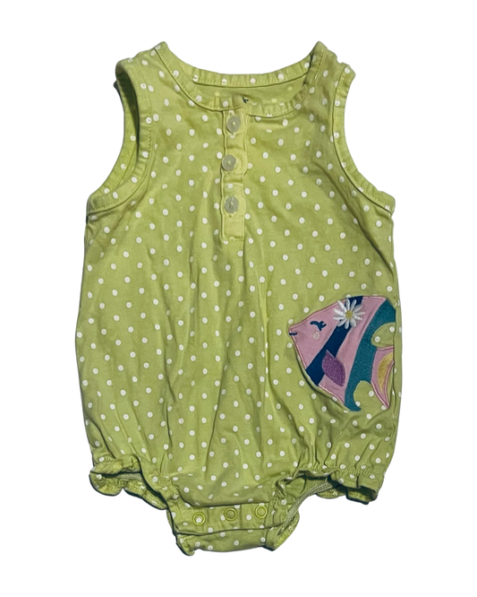 6M Baby Girl Carters Polka Dot Fish Bubble Romper