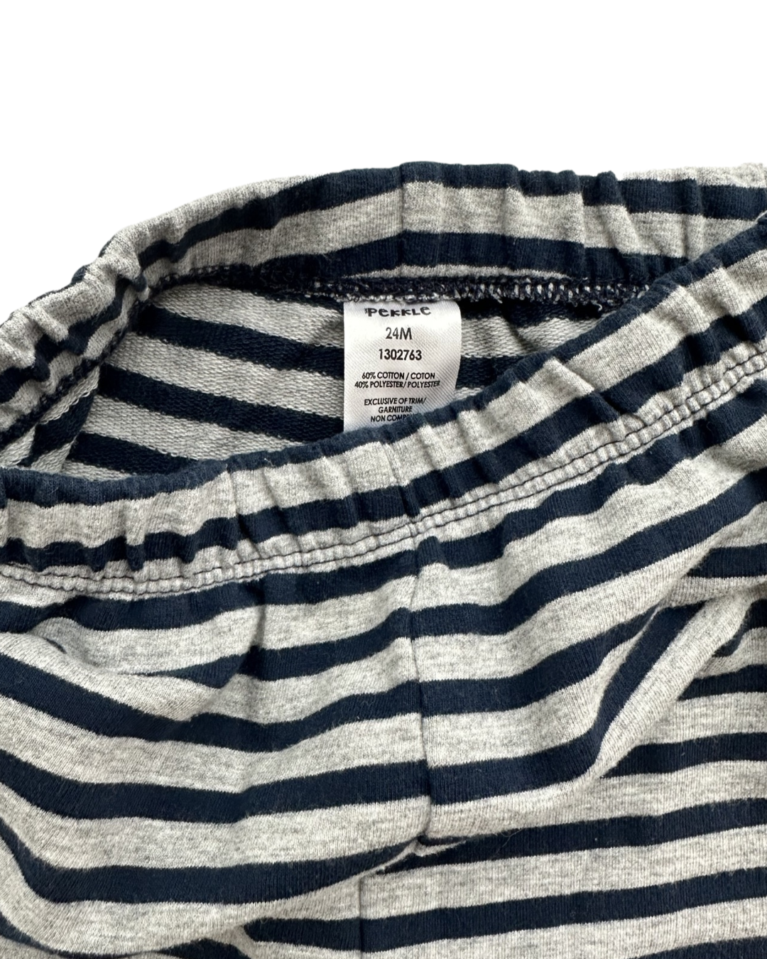 24M Baby Boy Pekkle Gray / Navy Striped Joggers