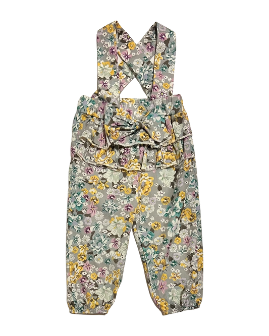 6-12M Baby Girl Ruffle Front Fall Floral Romper