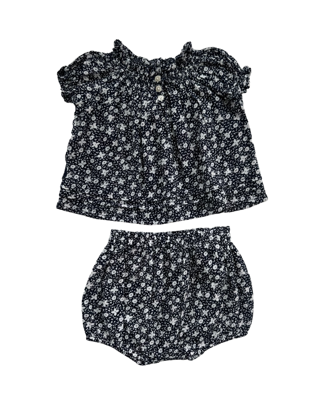 3M Baby Girl Navy Ralph Lauren Polo 2PC Bubble Short Set