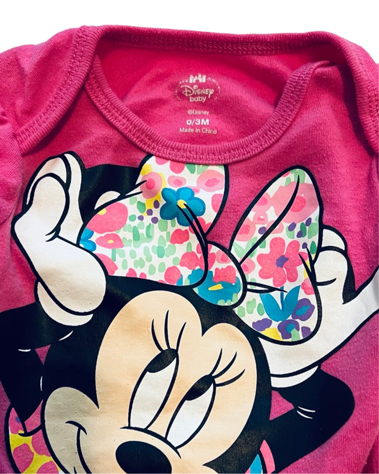 0-3M Baby Girl Pink Disney Minnie Mouse Onesie
