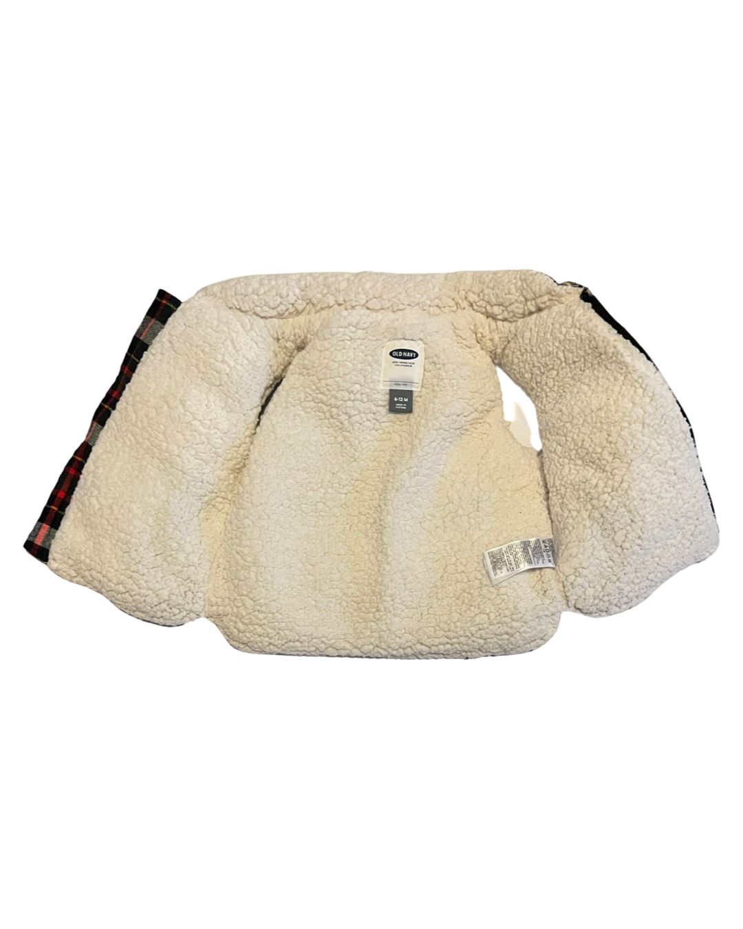 6M-12M Baby Boy Plaid Old Navy Puffer Vest