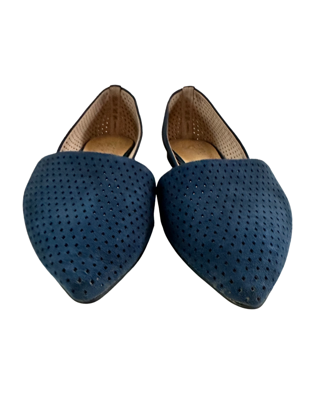 Women’s Size 6.5 Franco Sarto Honey2 Navy Suede Perforated Flats