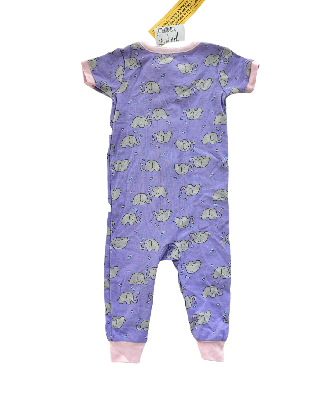 6-9M Baby Girl The Children’s Place Purple Zippered Elephant PJs Sleeper