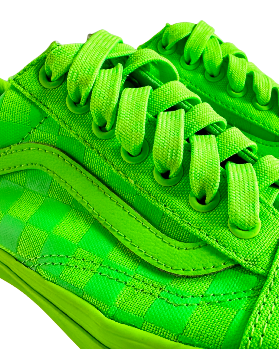 Vans Women Size 8, Men’s 6.5 Old Skool Tonal Checkerboard Skate Shoe - Green Gecko
