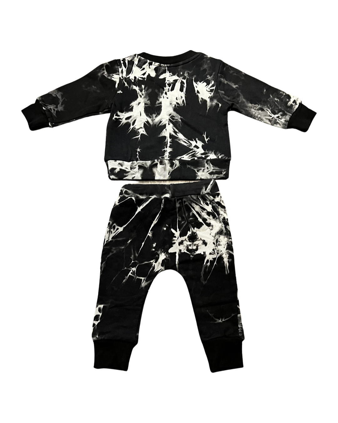 12M-18M Baby Boy Olive + Scout Black Marbled Jogger Set