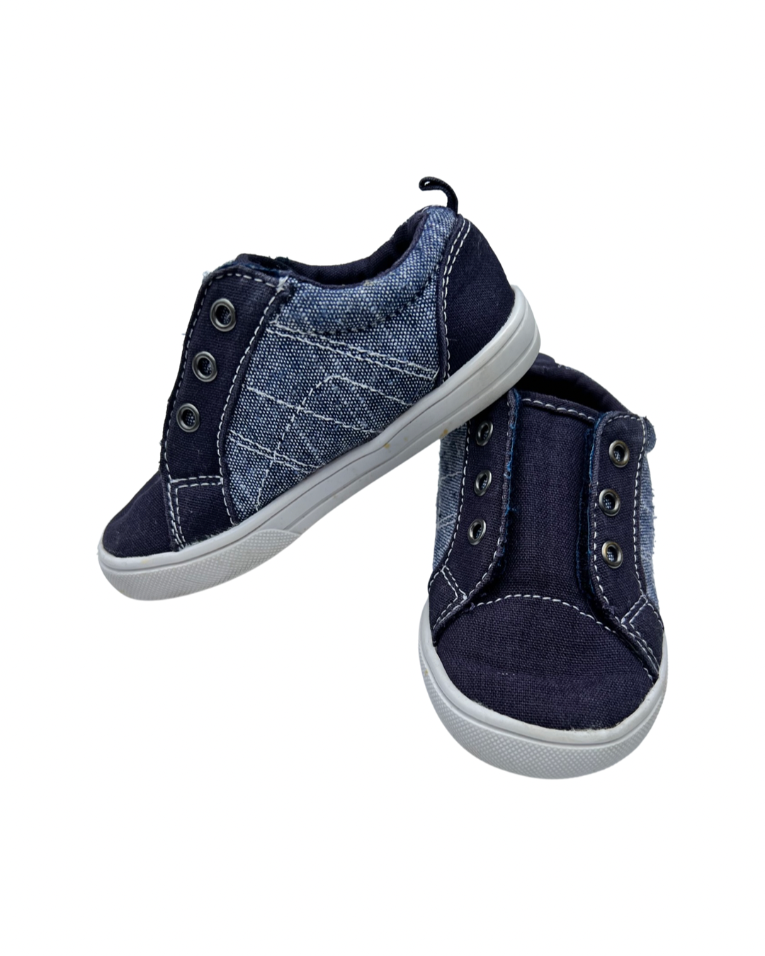 6C Toddler Boy Navy Blue WonderNation Canvas Velcro Shoes