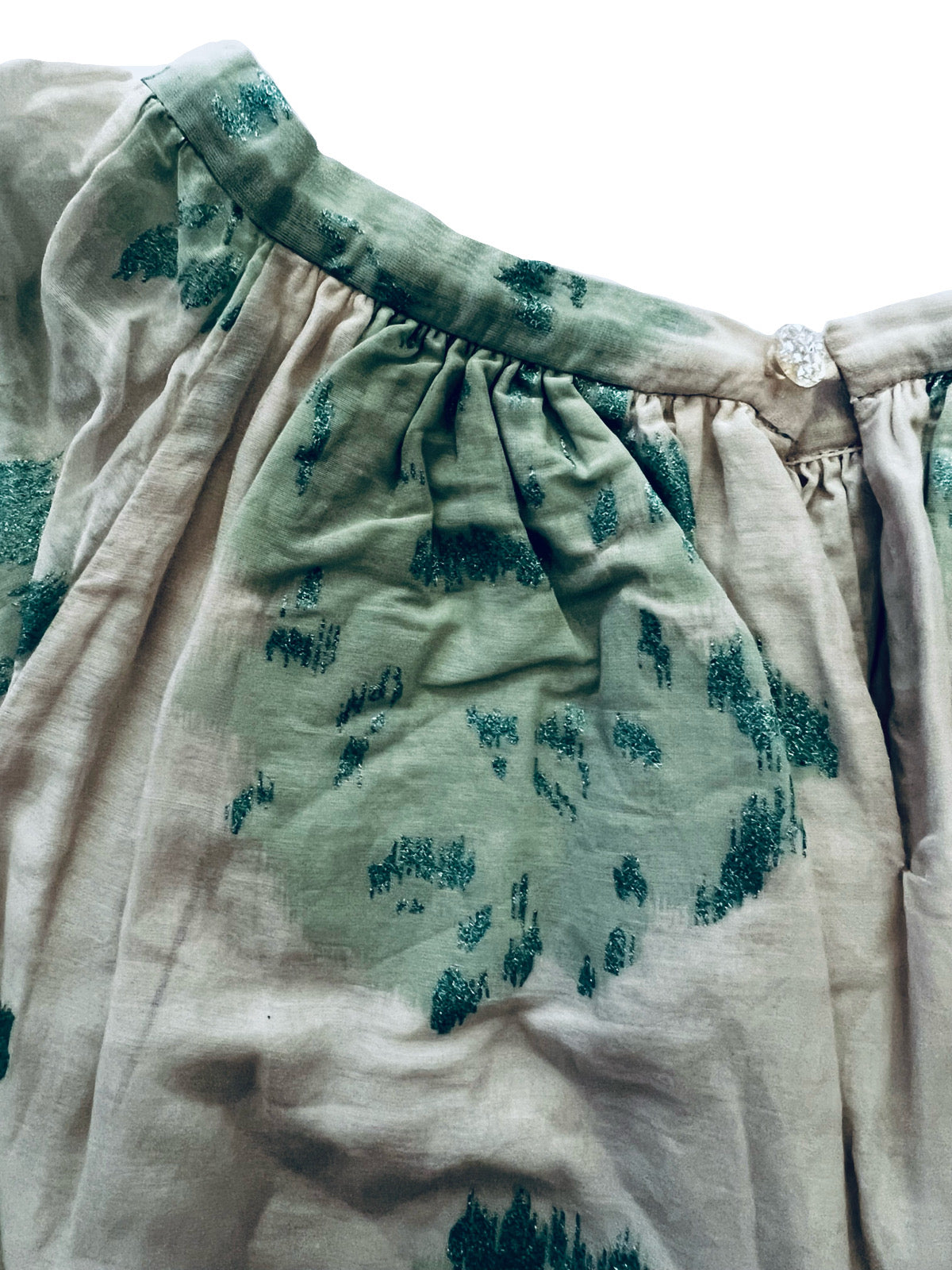 6 Youth Girls Bonpoint Green Watercolor Dress.