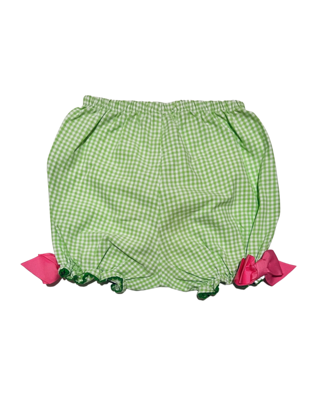 24M Baby Girl Green Gingham Peaches & Cream 2Pc Set Dress w/ Matching Bubble Bloomers