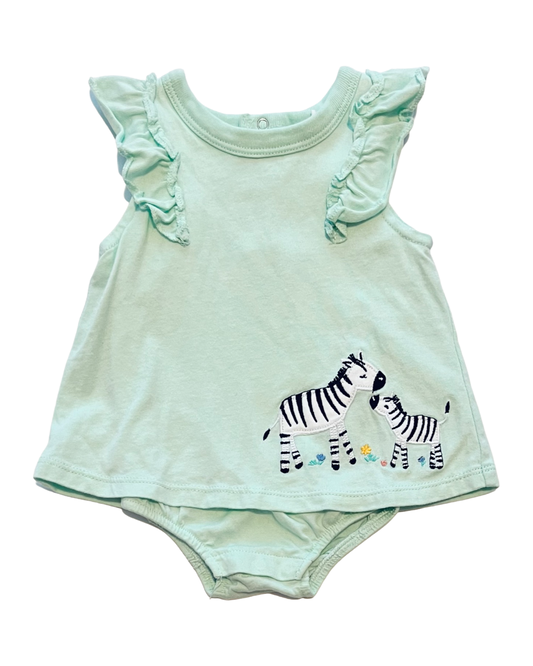 9M Baby Girl Starting Out Zebra Onesie Dress