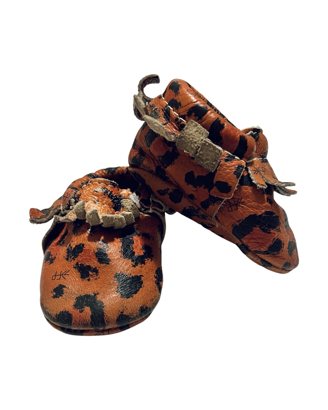 1C Baby Girl Leather Leopard Print Freshly Picked Moccasins Shoes