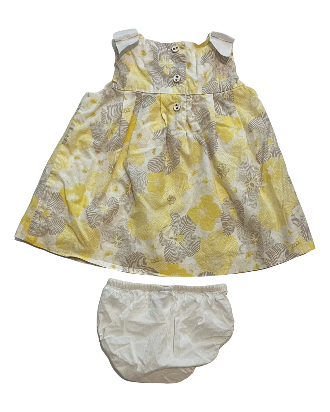 0-3M Baby Girl Janie & Jack Yellow Floral Dress w/ Bloomers