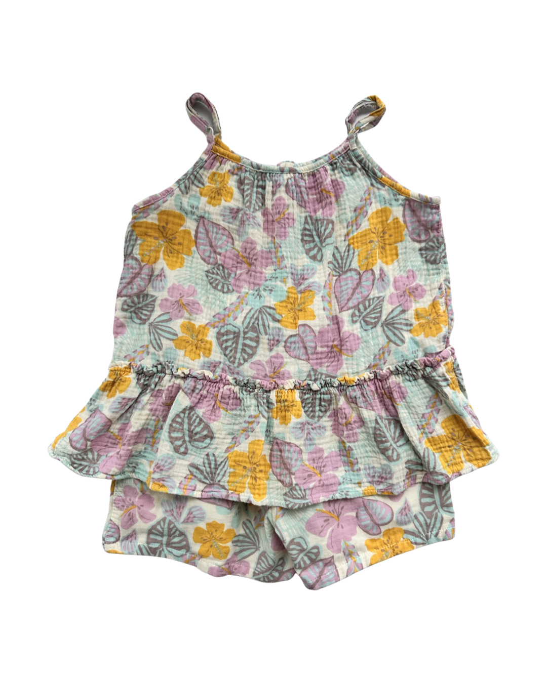 Girls Large (10/12) Cat & Jack Hawaiian Shorts & Top Outfit