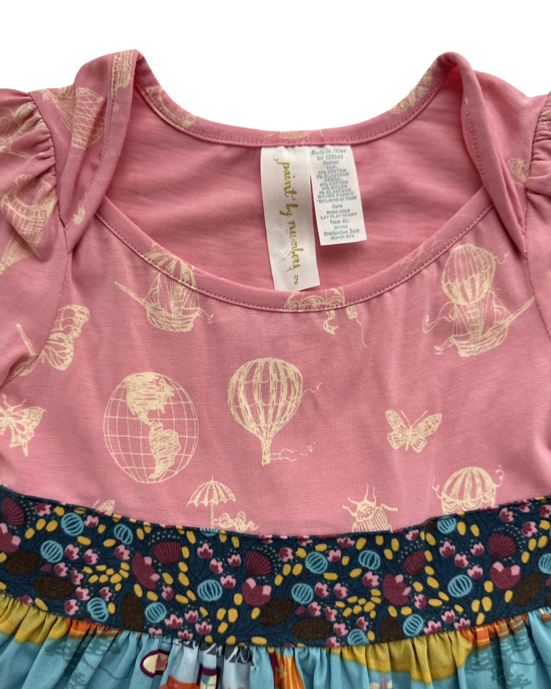 2T Toddler Girl Pink Hot AirBallon Butterfly Matilda Jane Paint By Numbers Dress