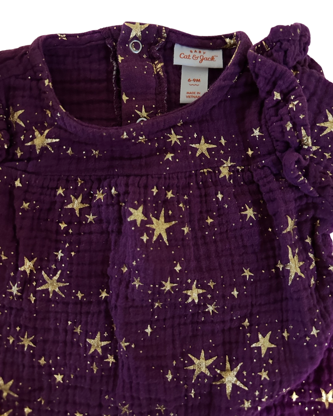 6-9M Baby Girl Cat & Jack Purple Star Romper