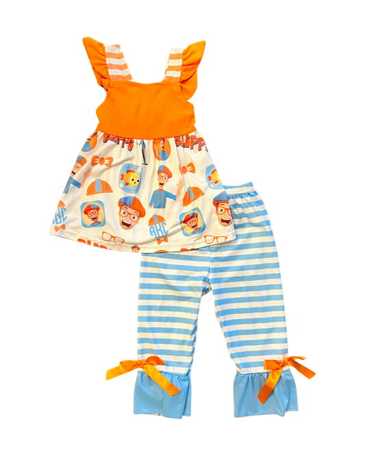 12M-18M Baby Girl Boutique Blippi Outfit