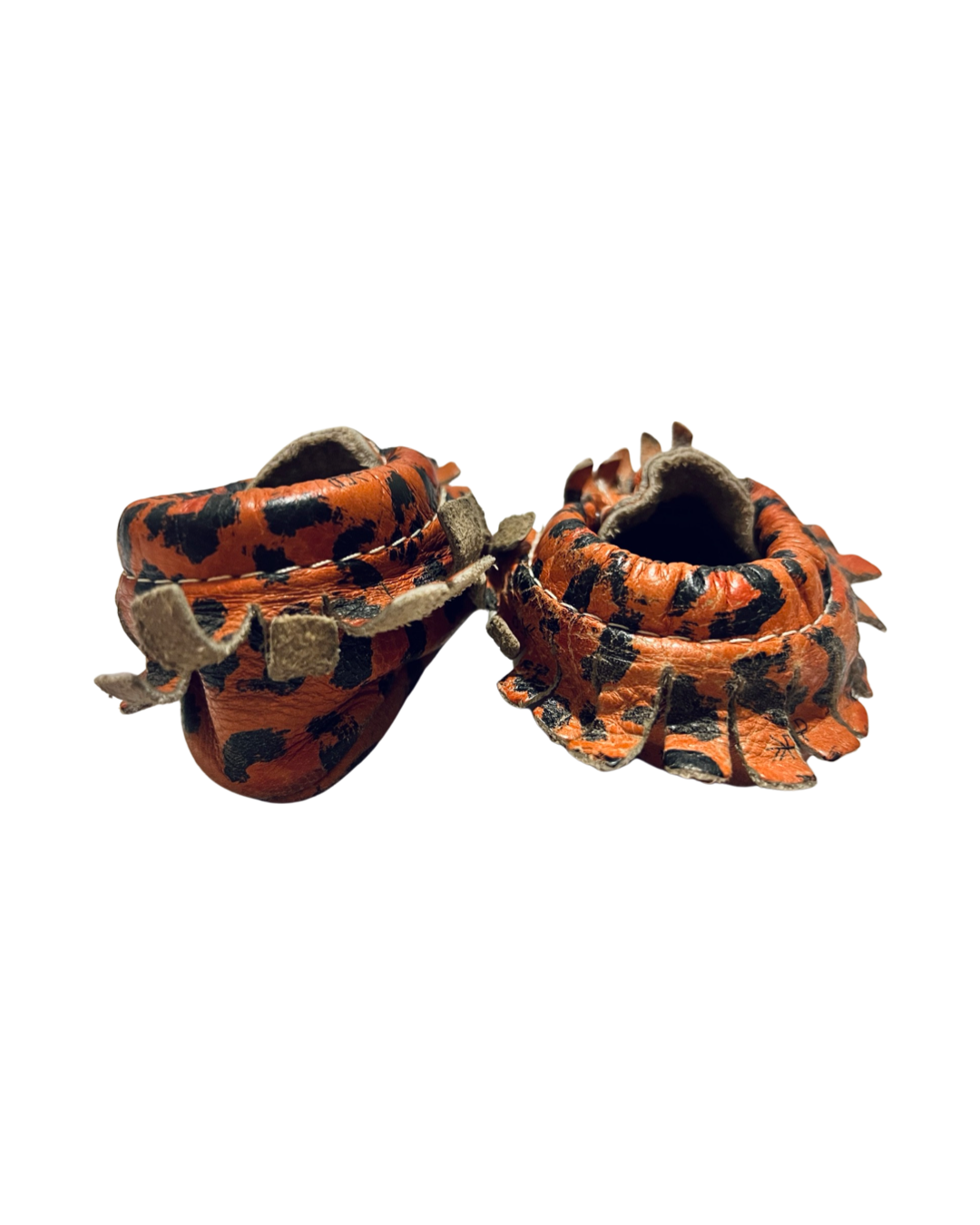 1C Baby Girl Leather Leopard Print Freshly Picked Moccasins Shoes