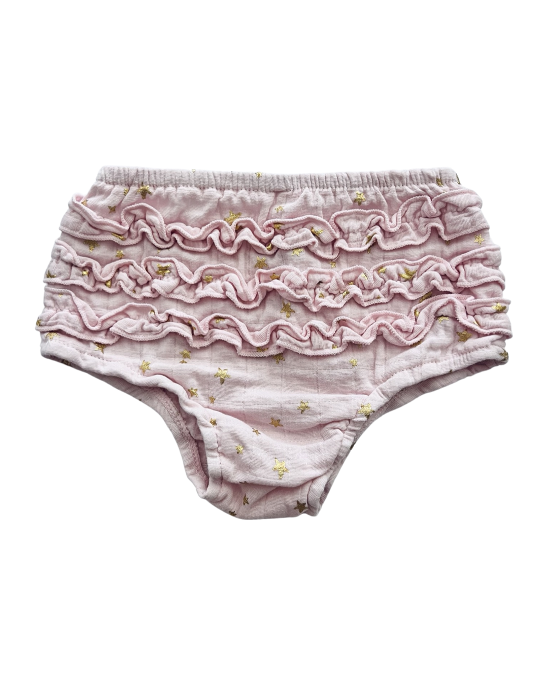 3-6M Baby Girl Pink Star Muslin Aden & Anais Rufflebutt Bloomers / Shorts