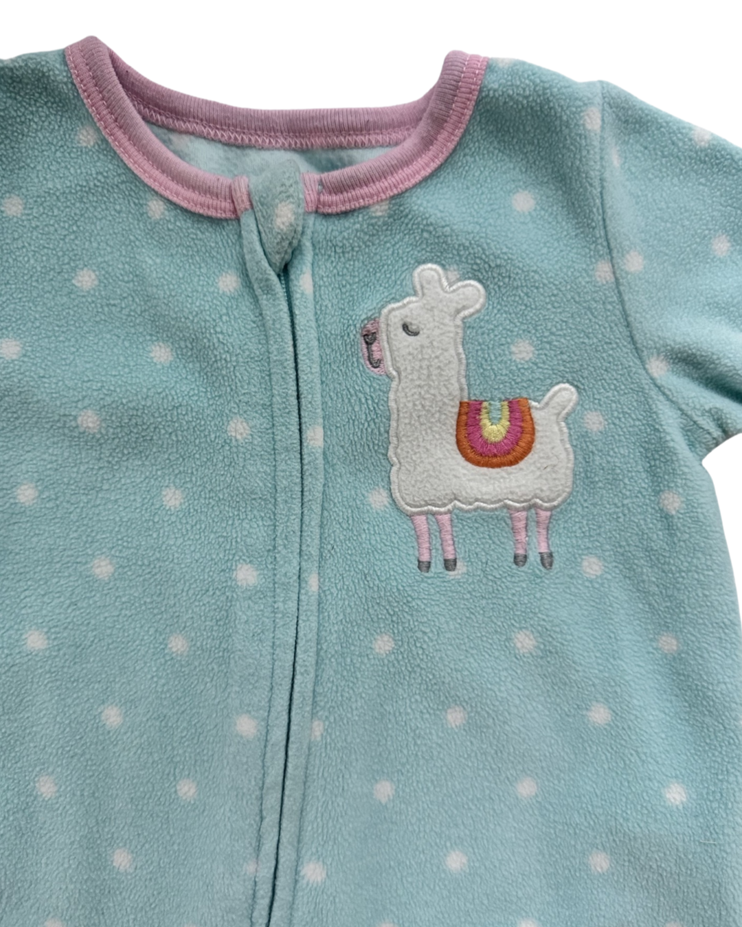 9M Baby Girl Absorba Fleece Llama Sleeper PJs