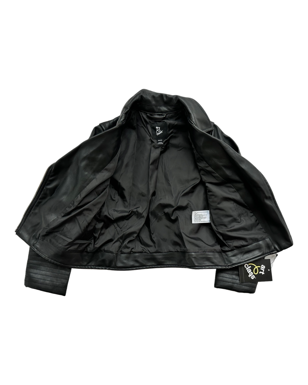 XS (4-5) Toddler Girl XS Black Faux Leather Art Class Motorcycle Jacket NWT