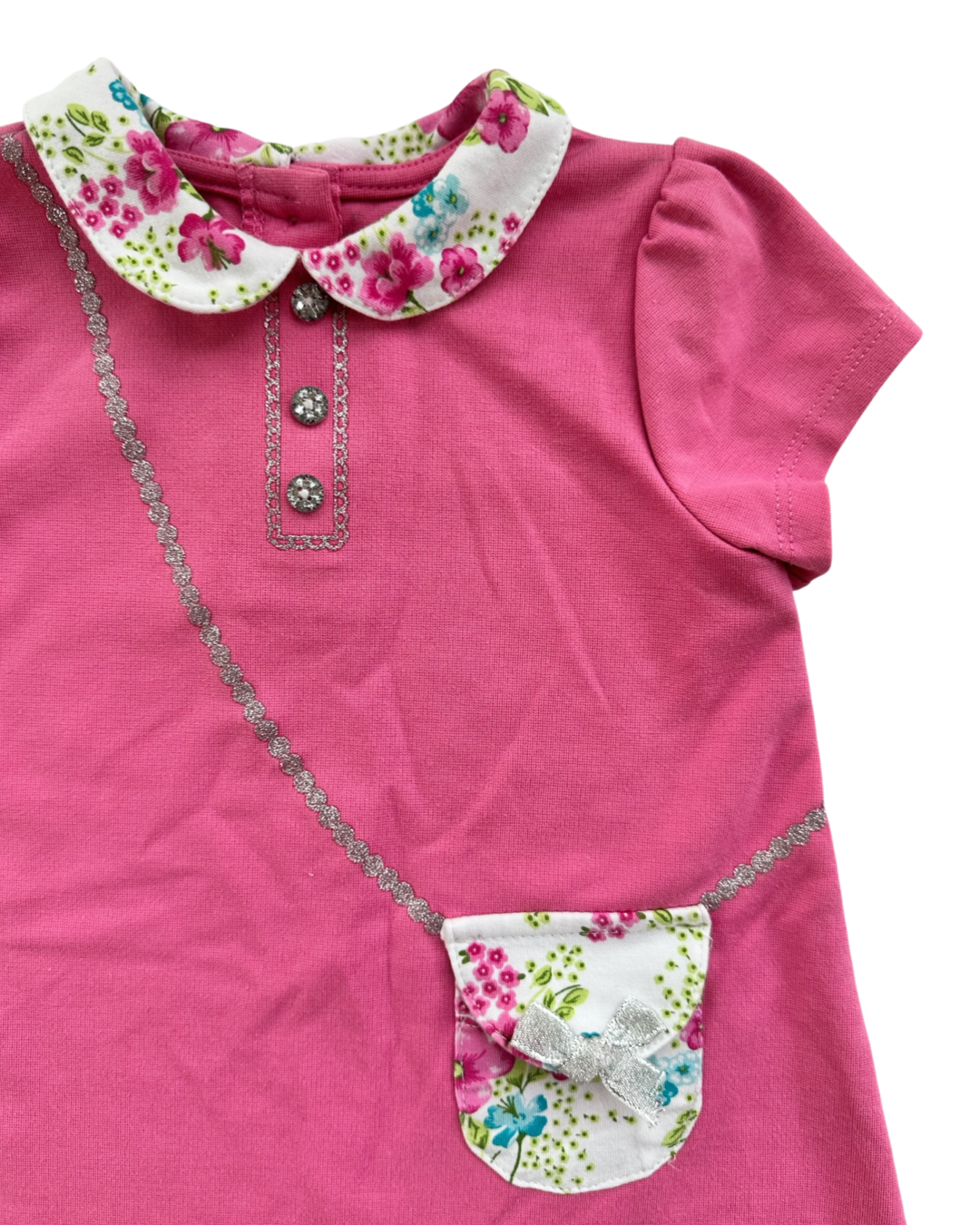 24M Baby Girl Little Me Pink Floral Purse Dress