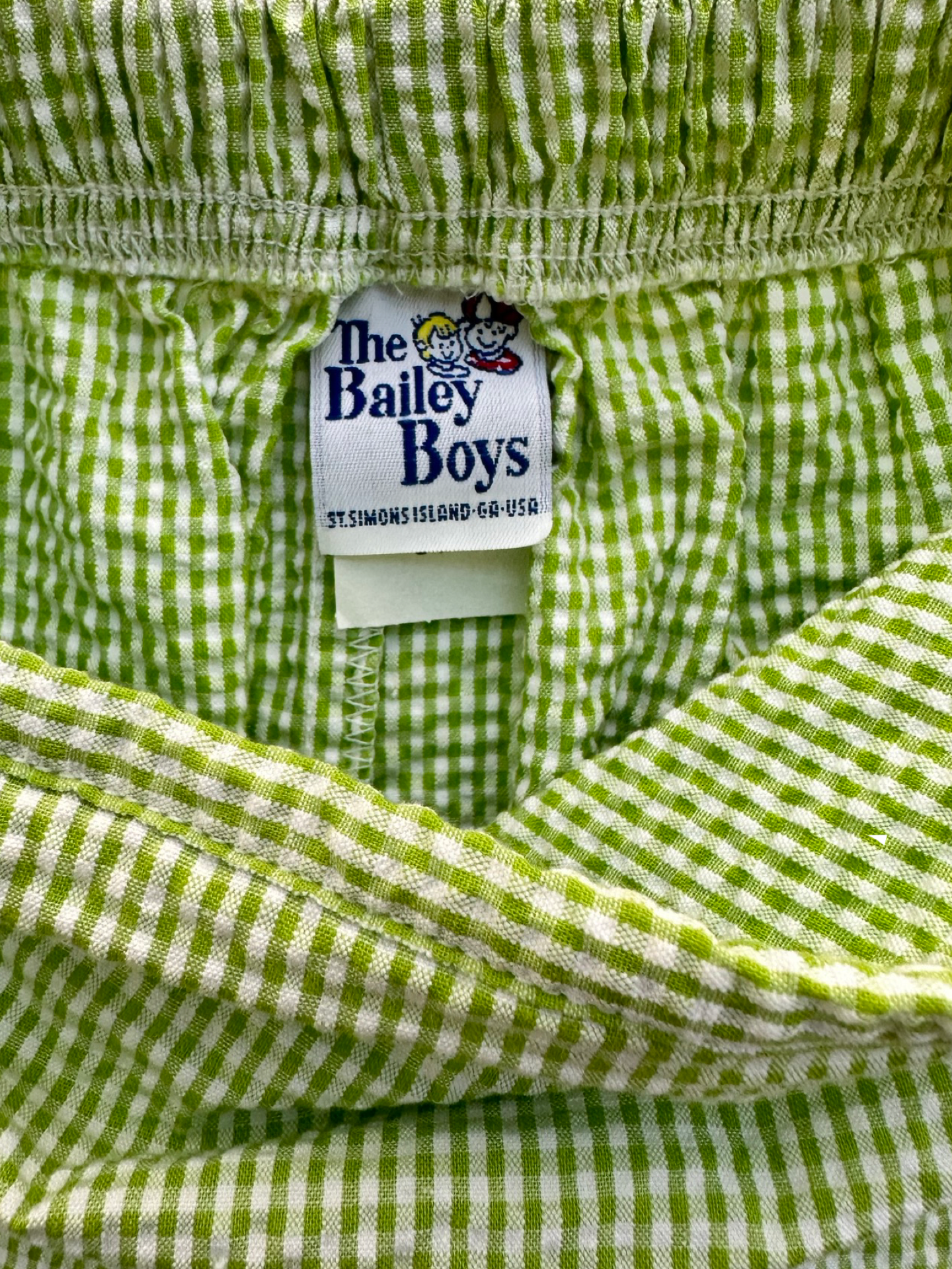 3T Toddler Girl Boutique Bailey Boys Green Gingham Seersucker Skort w/ Pink Trim