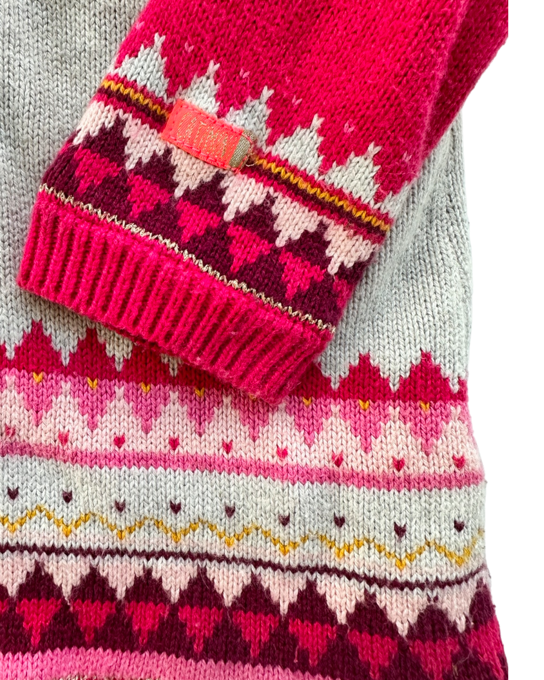 2T Toddler Girl Catamini Fleece Lined Knit Sweater Cardigan Jacket