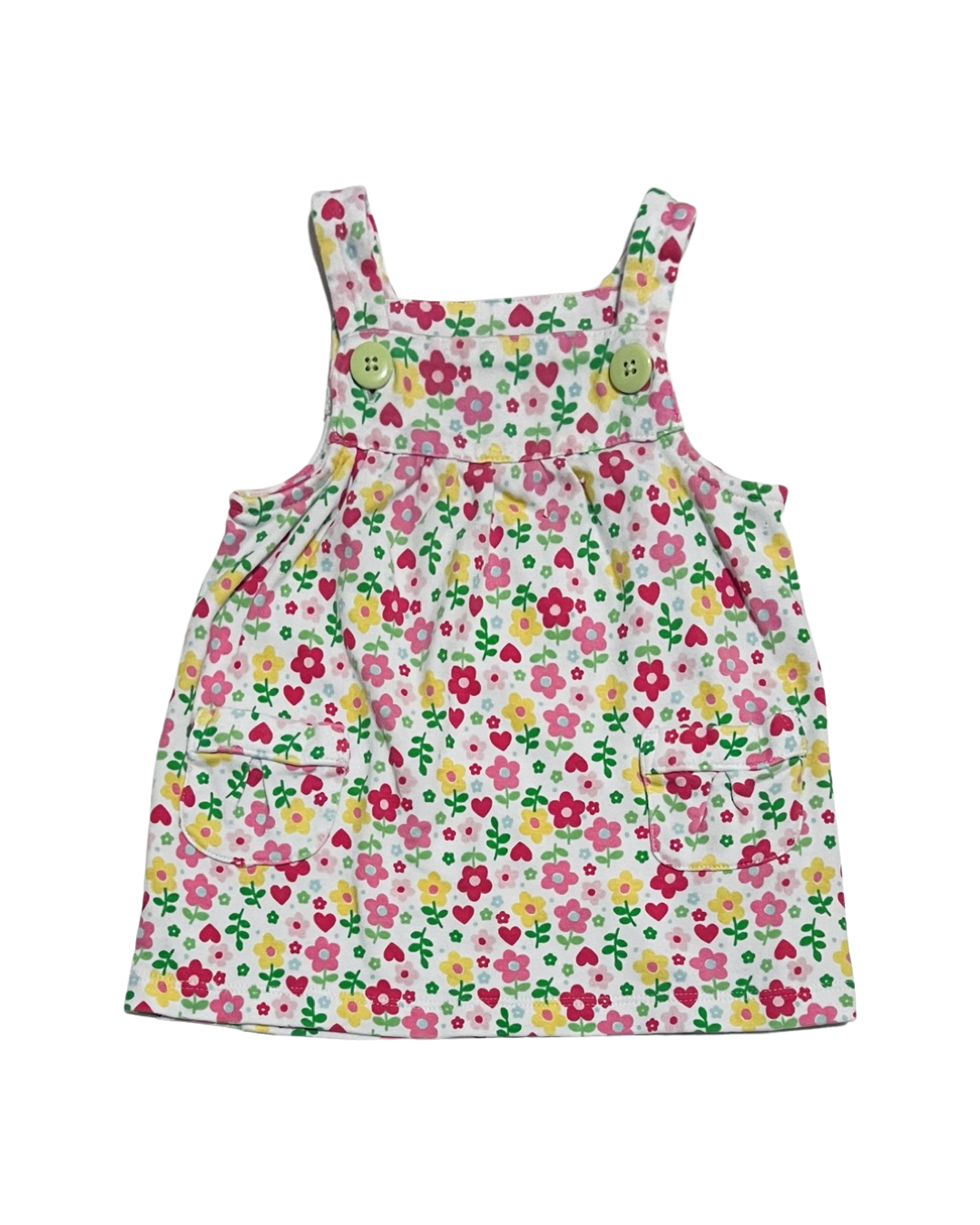 9M Baby Girl Carters Pink & Yellow Floral Jumper Dress
