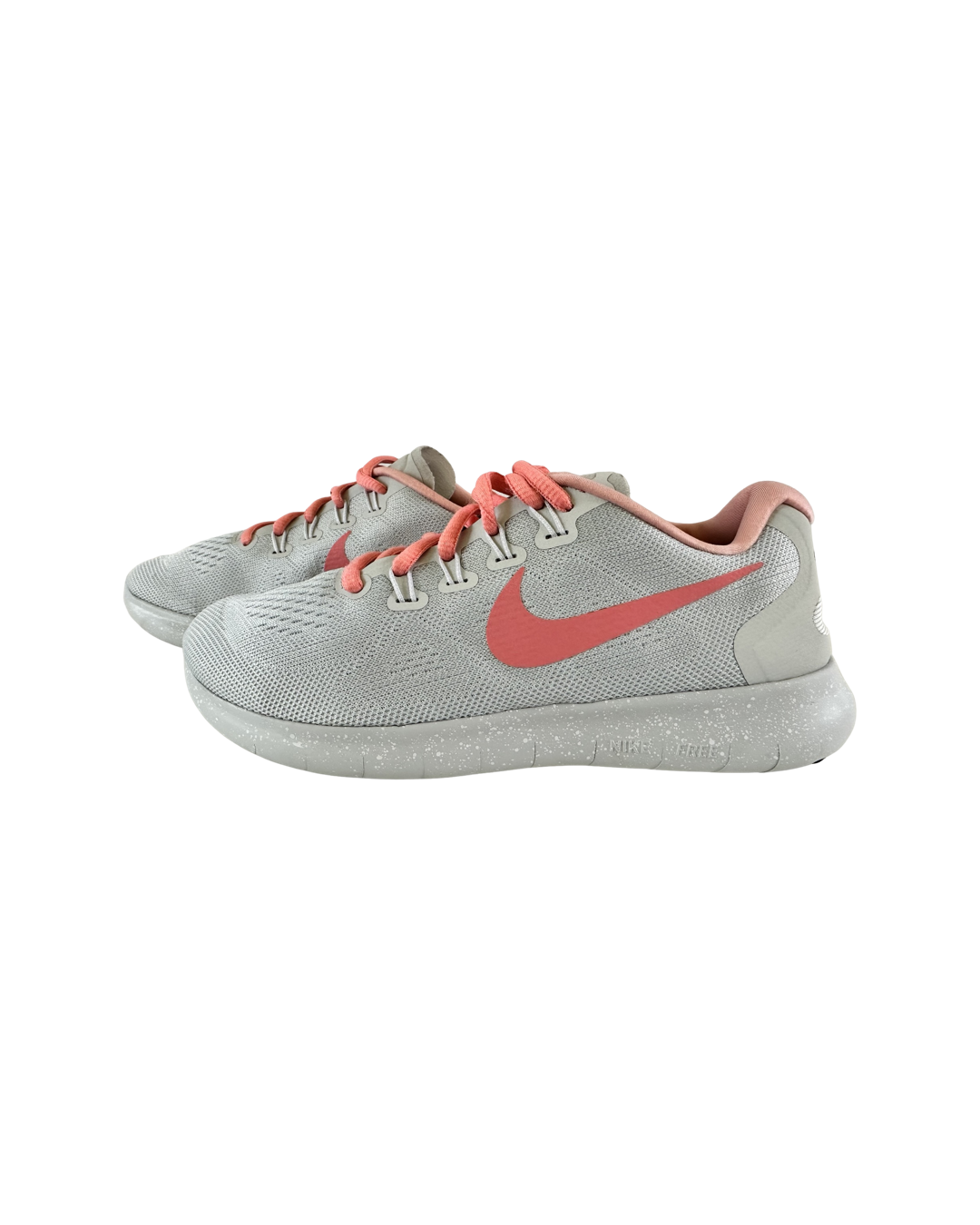 Women’s Size 6.5 light Gray & Coral Nike ID Athletic Tennis Shoes