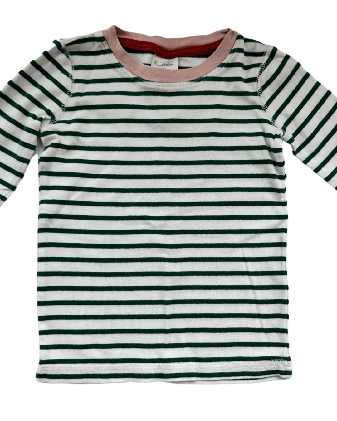 4T Toddler Girl Mini Boden Green Striped Long Sleeve PJs