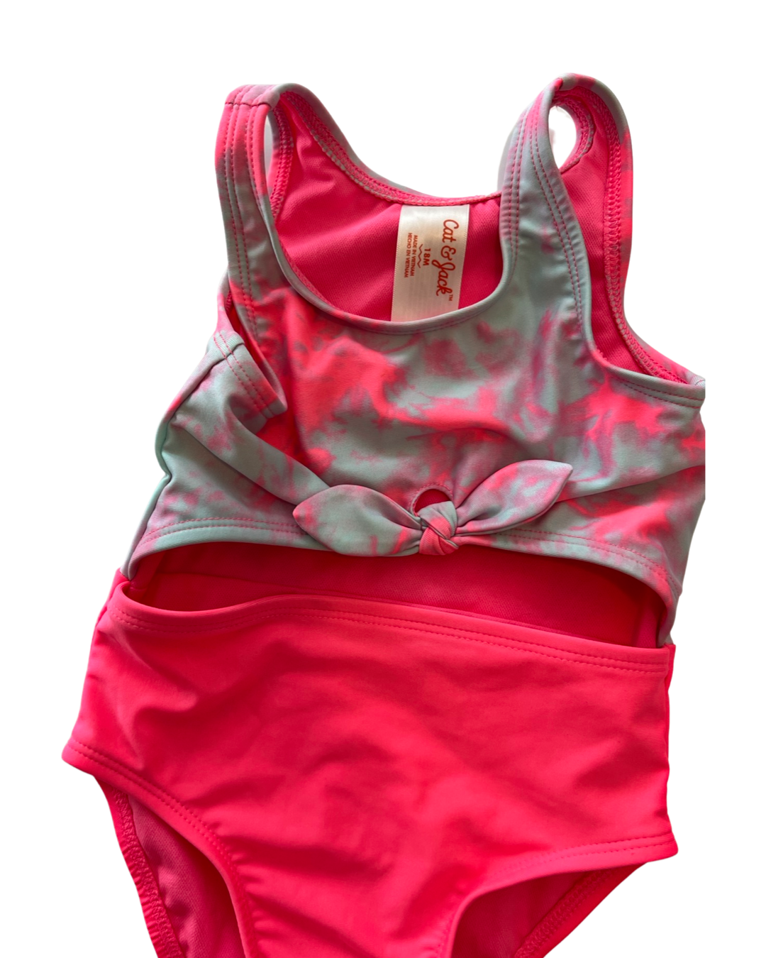18M Baby Girl Pink Cat & Jack Tie Dye One Piece Swim Suit