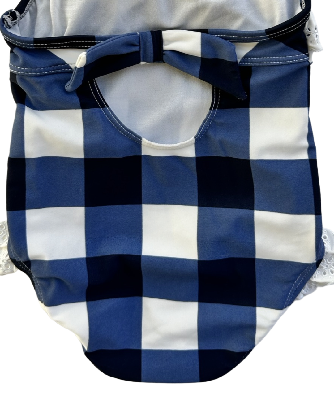 12M-18M Baby Girl Janie & Jack Blue / Navy Gingham Swim Suit