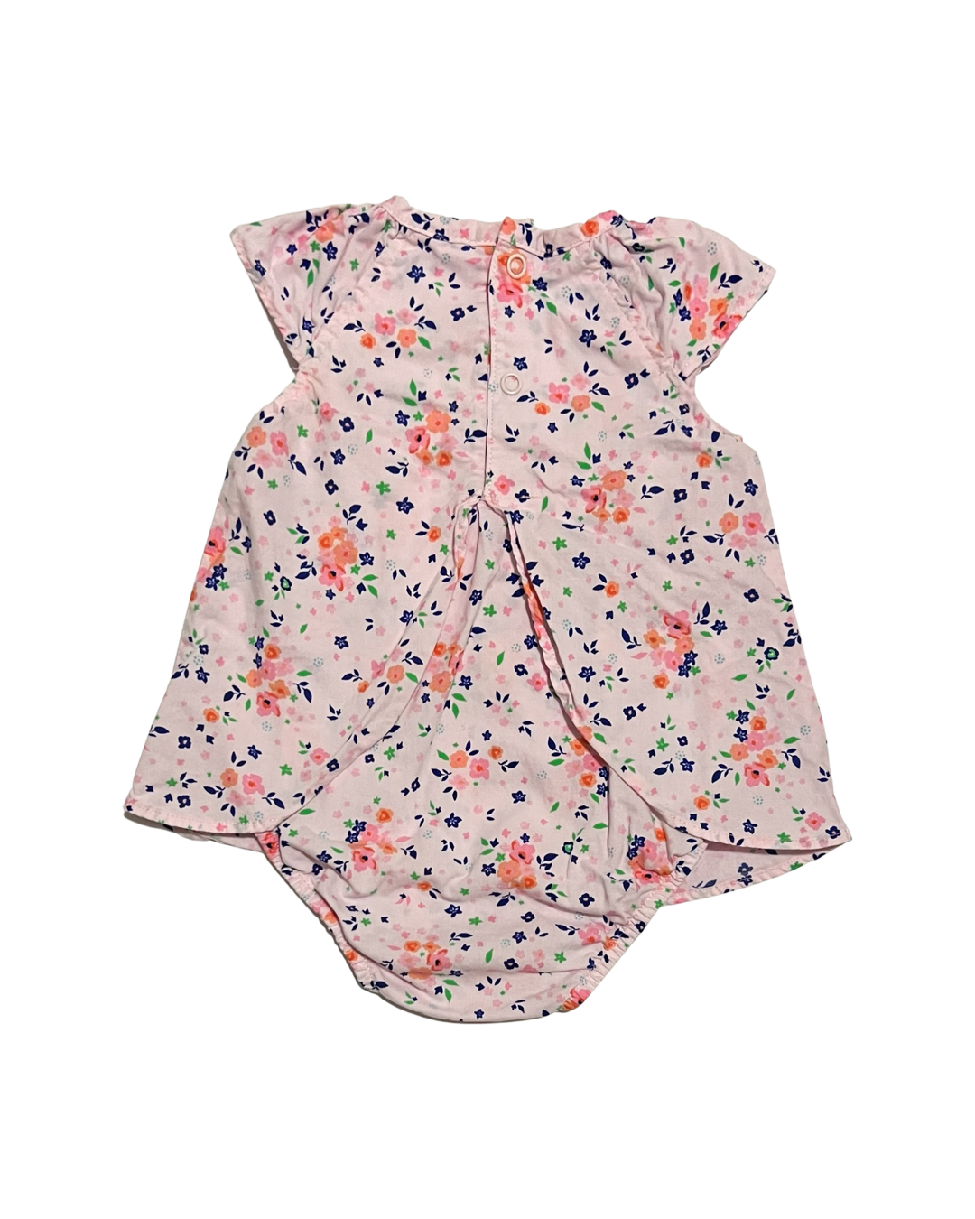 6M Baby Girl Pink Floral Carters Onesie Dress